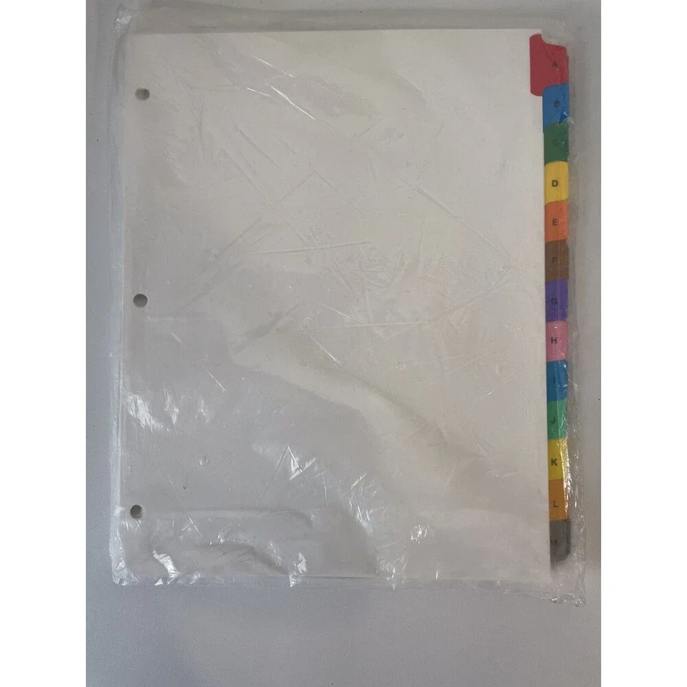 Binder Tab Index Multi-color Alphabetical Tabs Letter Size Office Supply